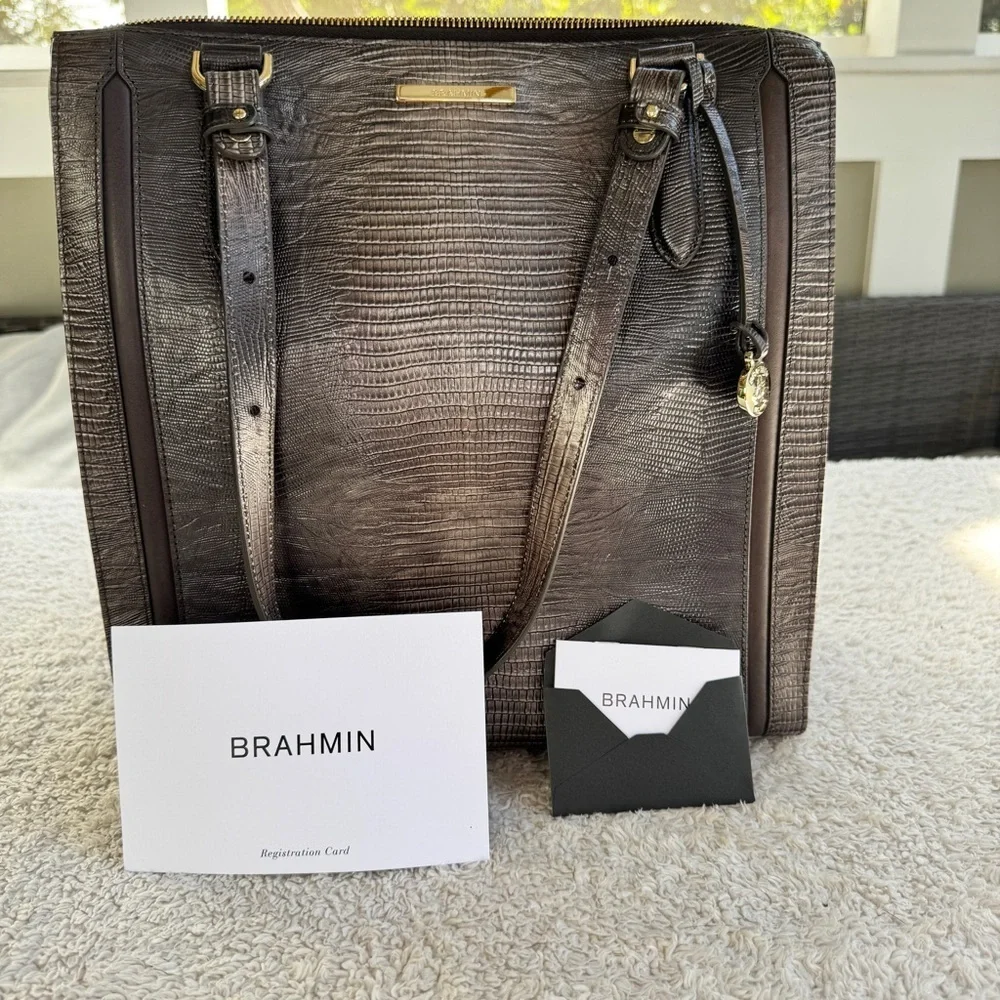 Brahmin Large Caroline Nightfall Leather Bag New with Tags